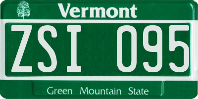VT license plate ZSI095