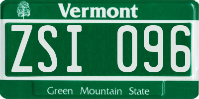 VT license plate ZSI096
