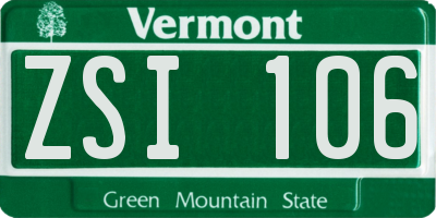 VT license plate ZSI106