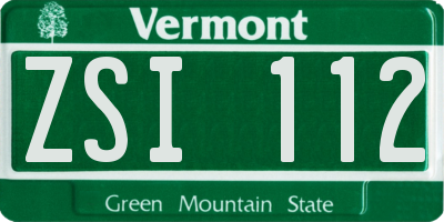 VT license plate ZSI112