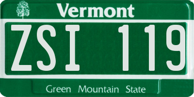 VT license plate ZSI119