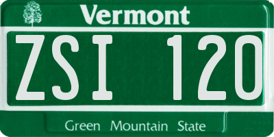 VT license plate ZSI120