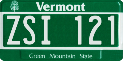 VT license plate ZSI121