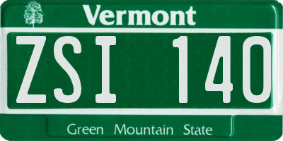 VT license plate ZSI140