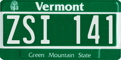 VT license plate ZSI141