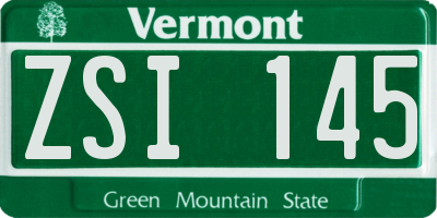 VT license plate ZSI145