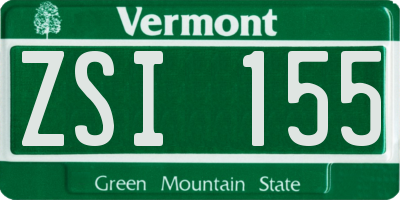 VT license plate ZSI155