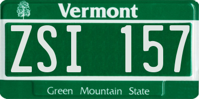 VT license plate ZSI157