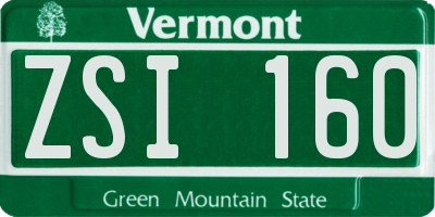 VT license plate ZSI160