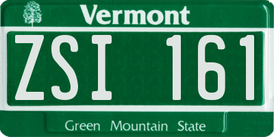 VT license plate ZSI161