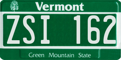 VT license plate ZSI162