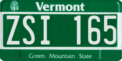 VT license plate ZSI165