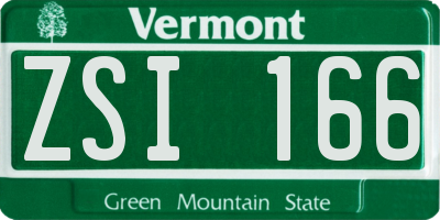 VT license plate ZSI166