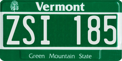 VT license plate ZSI185
