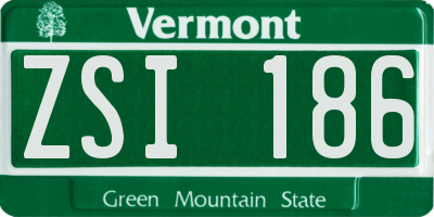 VT license plate ZSI186