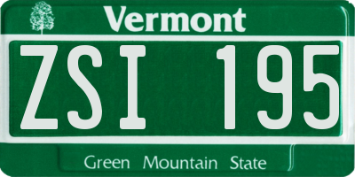 VT license plate ZSI195