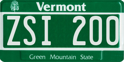 VT license plate ZSI200