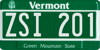 VT license plate ZSI201