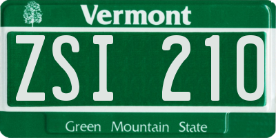 VT license plate ZSI210