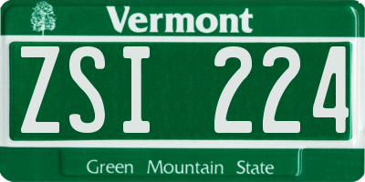 VT license plate ZSI224