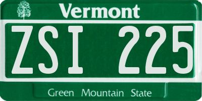 VT license plate ZSI225