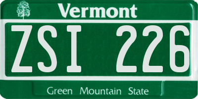 VT license plate ZSI226