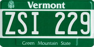 VT license plate ZSI229