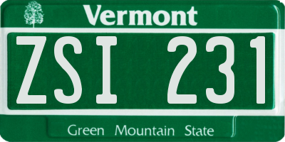 VT license plate ZSI231