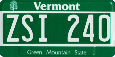 VT license plate ZSI240