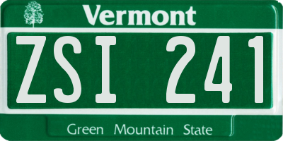 VT license plate ZSI241