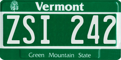 VT license plate ZSI242