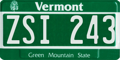 VT license plate ZSI243