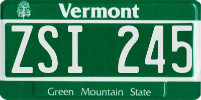 VT license plate ZSI245