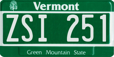 VT license plate ZSI251