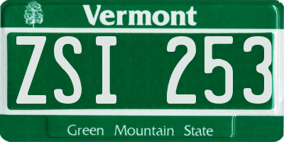 VT license plate ZSI253