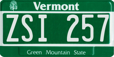 VT license plate ZSI257