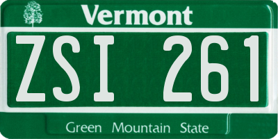 VT license plate ZSI261