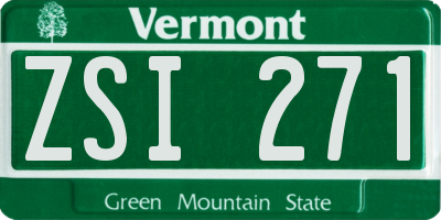 VT license plate ZSI271