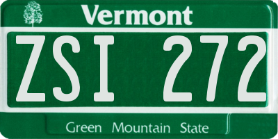 VT license plate ZSI272