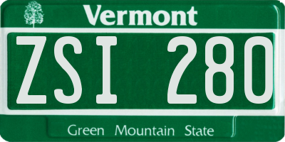 VT license plate ZSI280