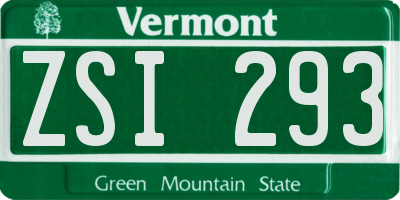 VT license plate ZSI293
