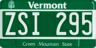 VT license plate ZSI295