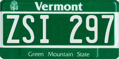 VT license plate ZSI297