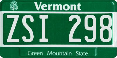 VT license plate ZSI298