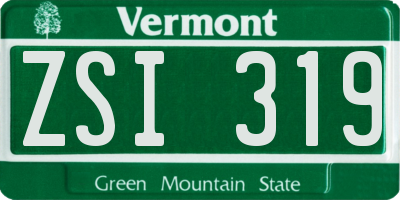 VT license plate ZSI319