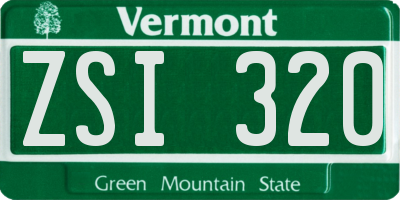 VT license plate ZSI320