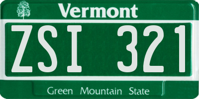 VT license plate ZSI321