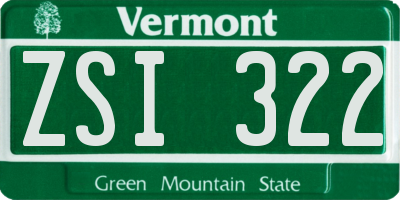 VT license plate ZSI322