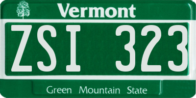 VT license plate ZSI323