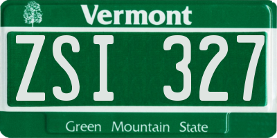 VT license plate ZSI327